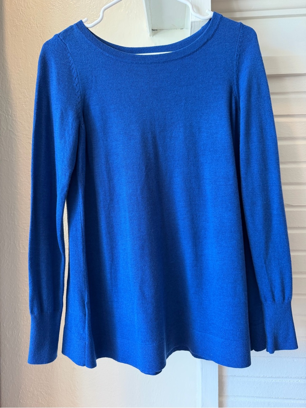 LOFT Cobalt Blue Swing A-Line Long Sleeve Sweater NWT XS